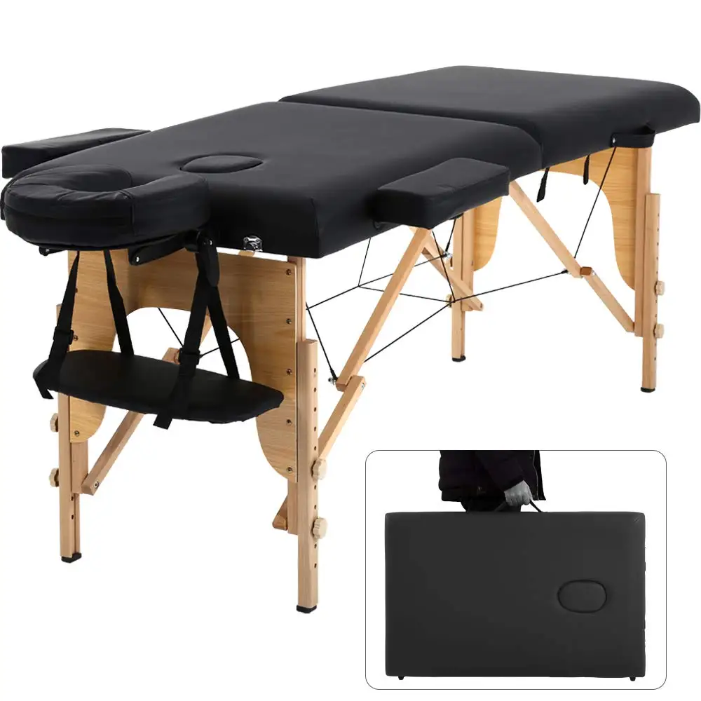 

Fold Height Adjustable PU Leather Massage Table Spa Facial Bed 84in 450lbs, Custom