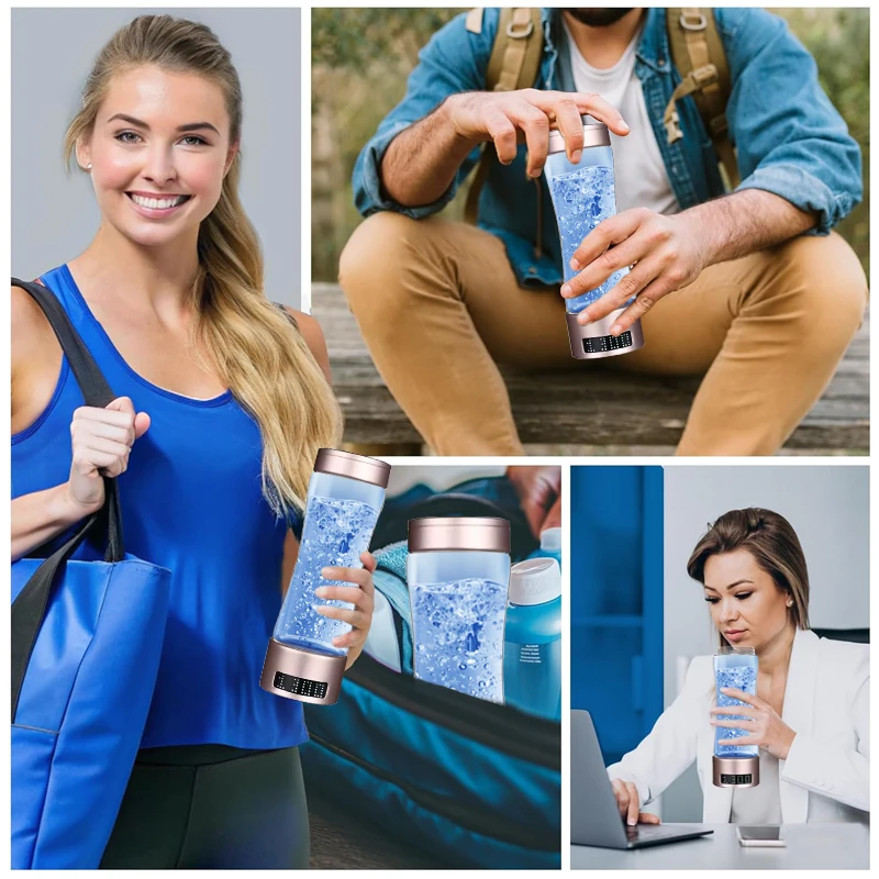 400ML Hydrogen Water Bottle Hydrogen Rich Portable Sports Water Bottles Rich Molecular Hydrogen Water Generator Drinking