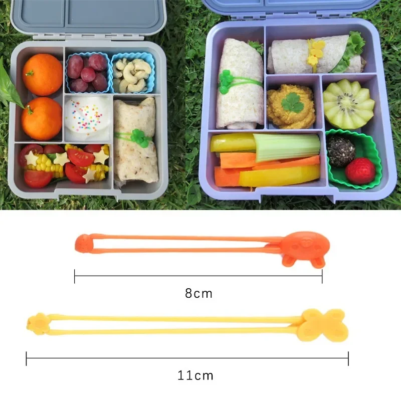 Bandes rondes en silicone multi-usages, boîte à bento, bande de silicone élastique, boîte à lunch, outils de rangement pour la maison, 5 pièces