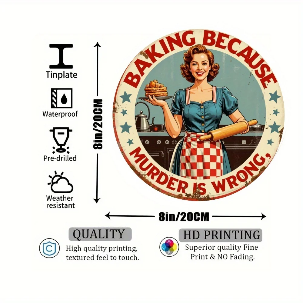 2D Flat - Vintage Flat 2D Metal Baking Sign - 