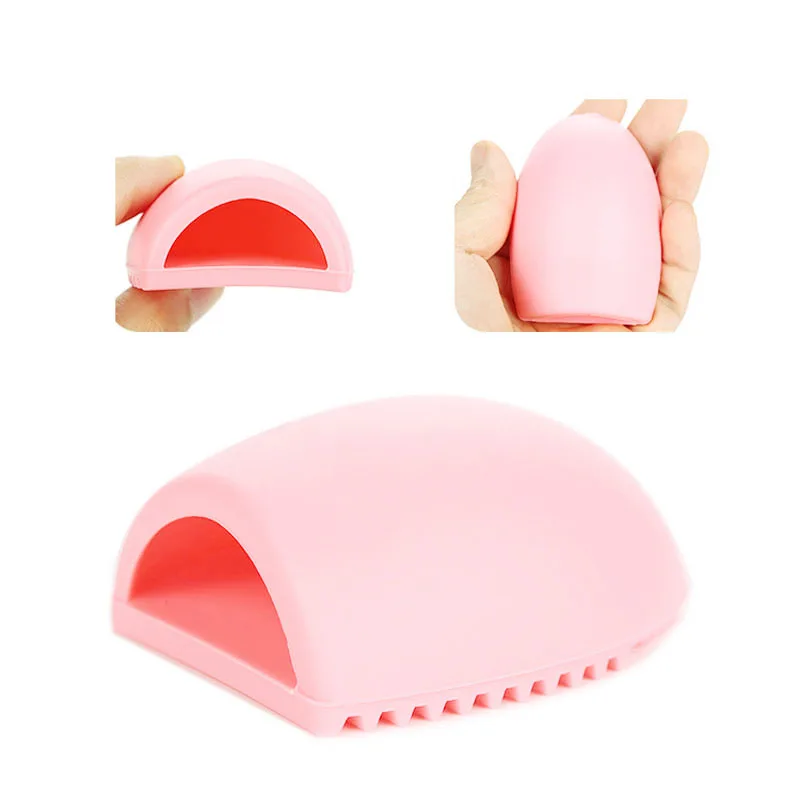 Silicone Makeup Brush Cleaner Cosmetic Cleaning Scrubber Egg Shape Mat Finger Glove Cleaning Pad Makeup Cleaning Tool