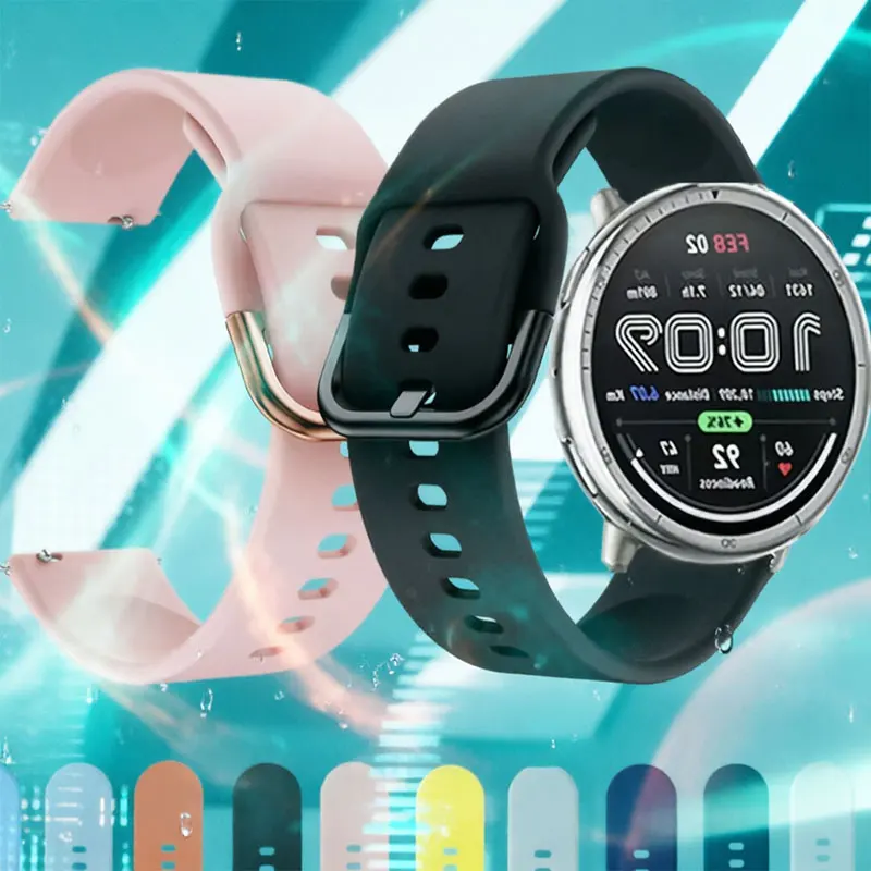 Offizielles Silikonarmband für Amazfit Active 2, atmungsaktives Armband für Huami Amazfit GTS 2 3 4 Smartwatch-Zubehör