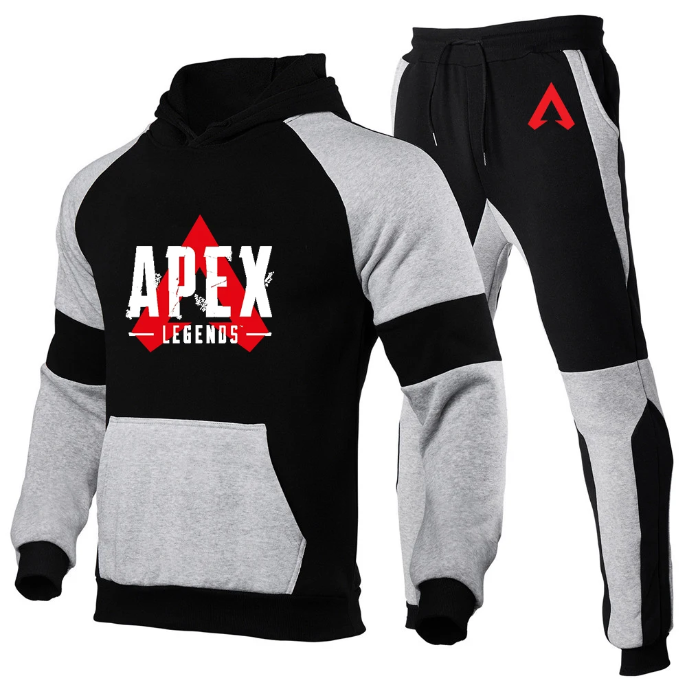 Apex Legends Game 2022 Men's New 2 Pieces Set Tracksuit Hooded Sweatshirt + Pant Pullover Hoodie Sportswear Suit Casual Clothes