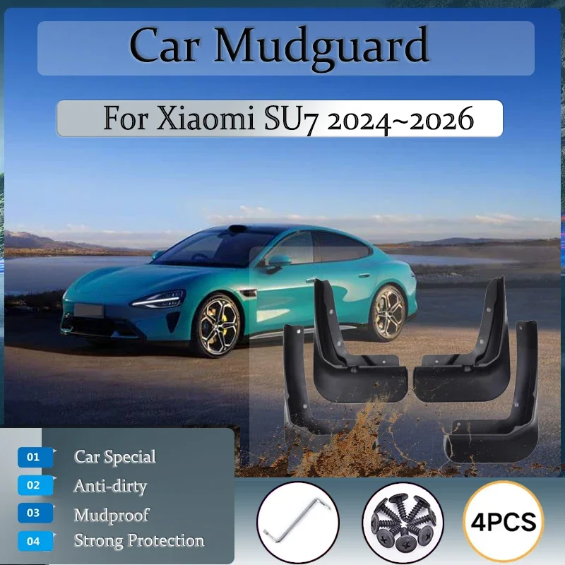 Car Mudguard For Xiaomi SU7 MS11 2024 2025 2026 2027 Antifreeze Fenders Splash Guards Painted Mudflaps Stylings Auto Accessories