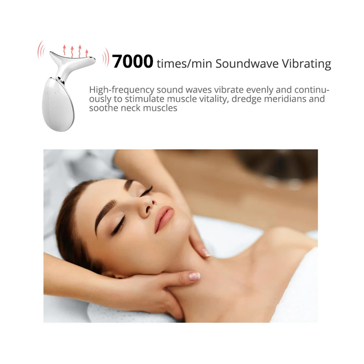 جهاز التجميل الحراري لرفع الرقبة وشد مدلك كهربائي مزيل التجاعيد مكركرنت LED الفوتون