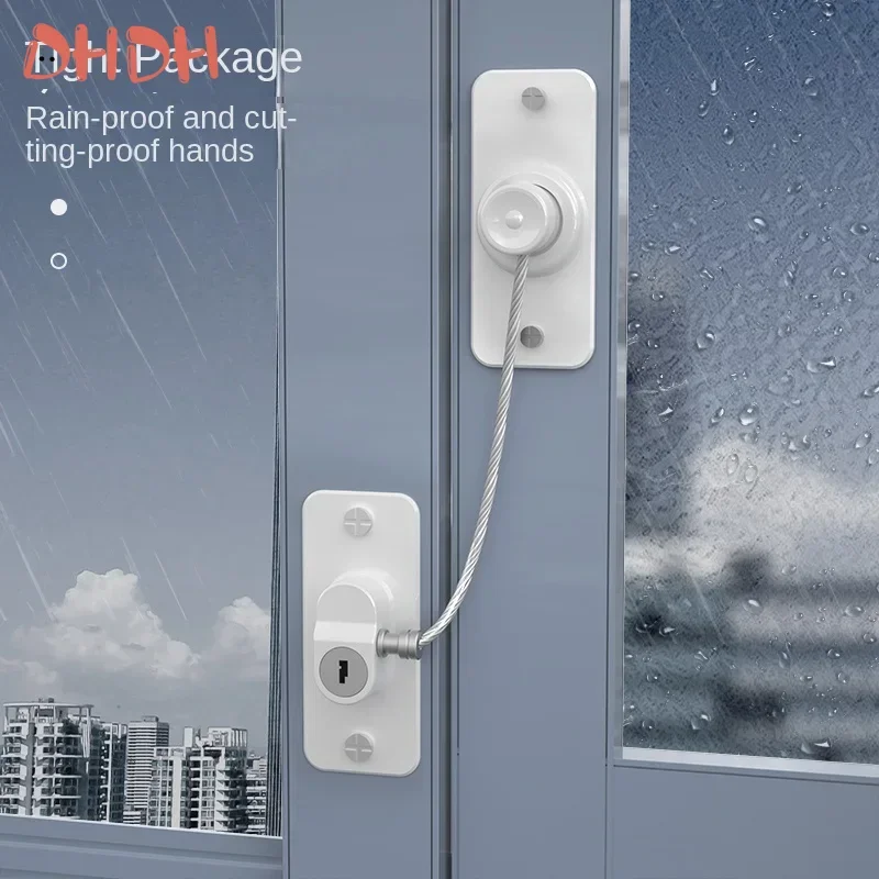 Child Safety Lock Window Lock 180 Degree Rotation Stainless Steel Cable Use Screws To Fix Safety Accessories Security Protection