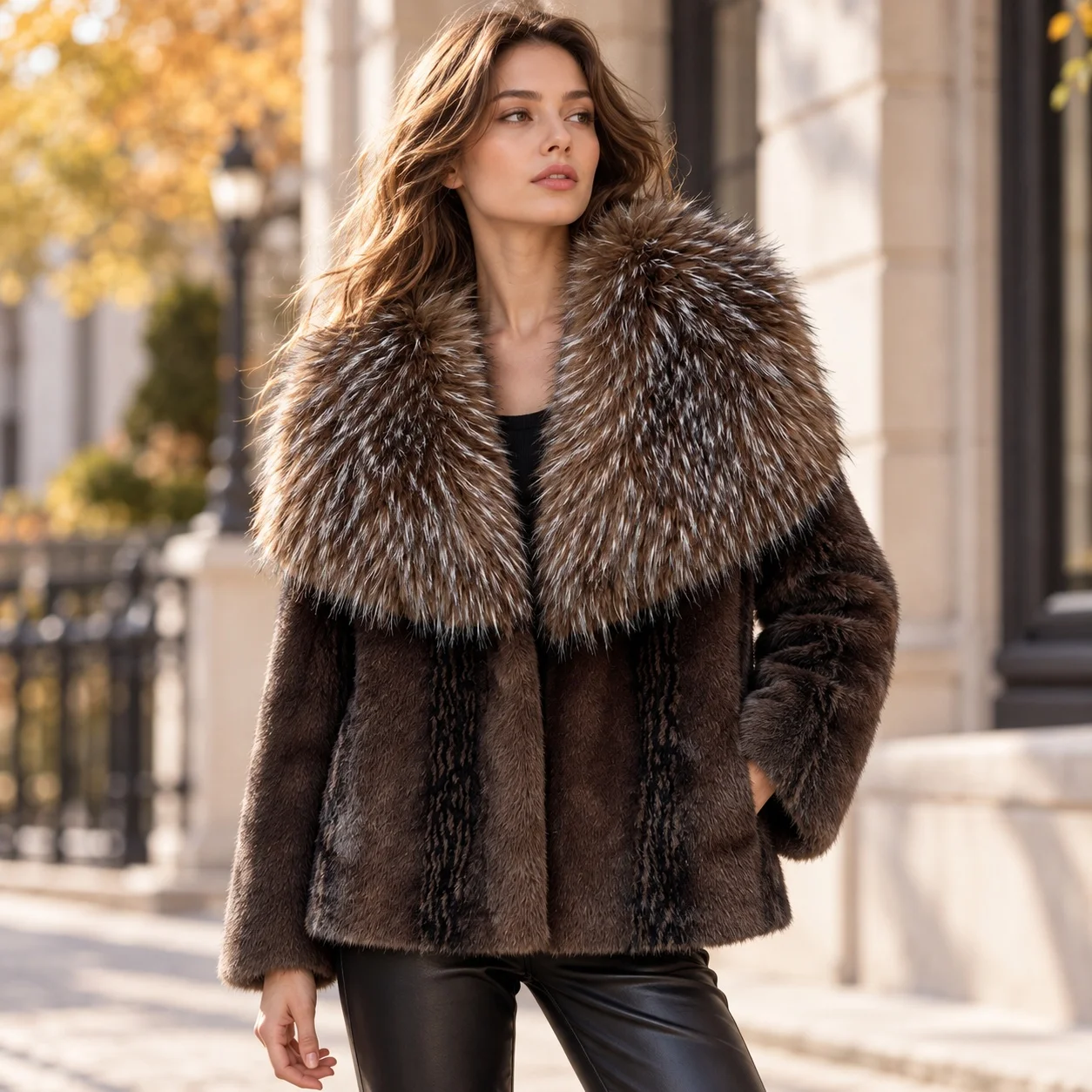 V Neck No Hood Coat Straight Cut Vintage Retro with Streetwear Long Sleeve Autumn Regular Sleeve Regular Length Women Coat
