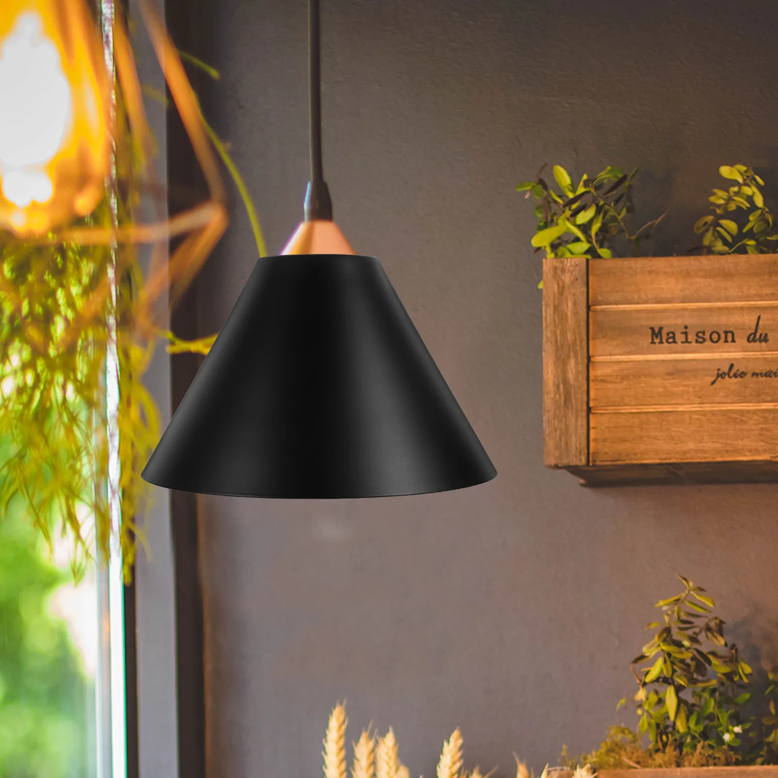 

Iron Art Lamp Shade Durable Metal Chandelier Replacement Pendant Light Cover For Home Decor Kitchen Cafe Simple Design