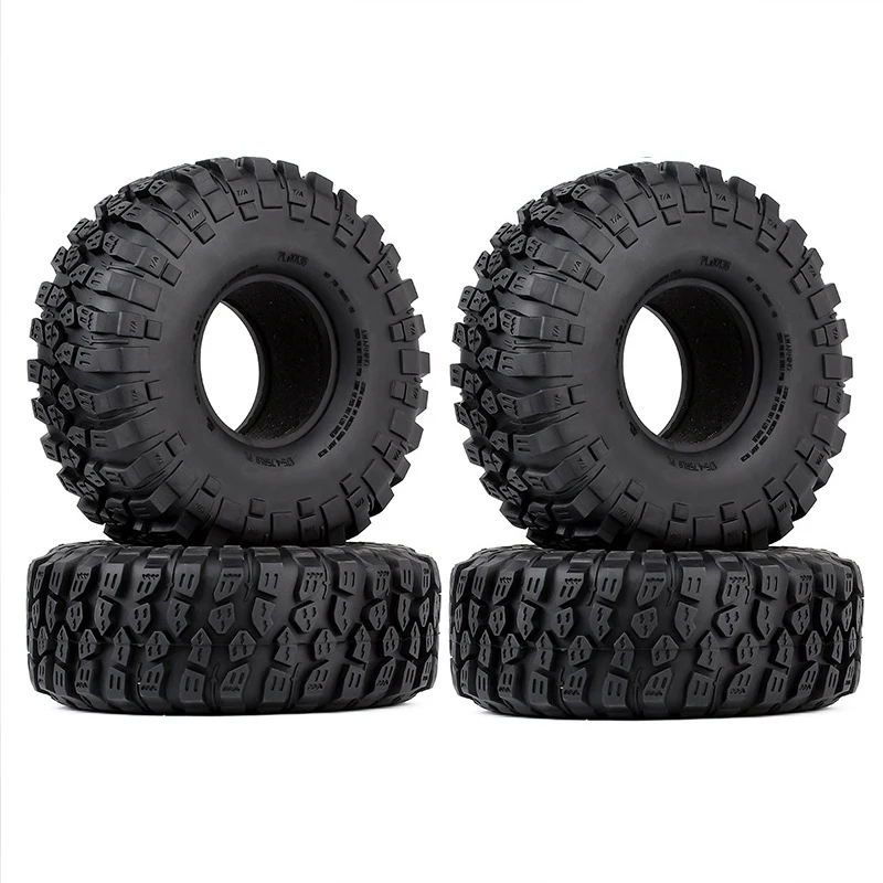 

4pcs 1.9 Inch Rubber Tyre 120*43mm for 1/10 Rc Crawler Car TRX4 SCX10 All-terrain Checkered Pattern Remote Control Car Accessory