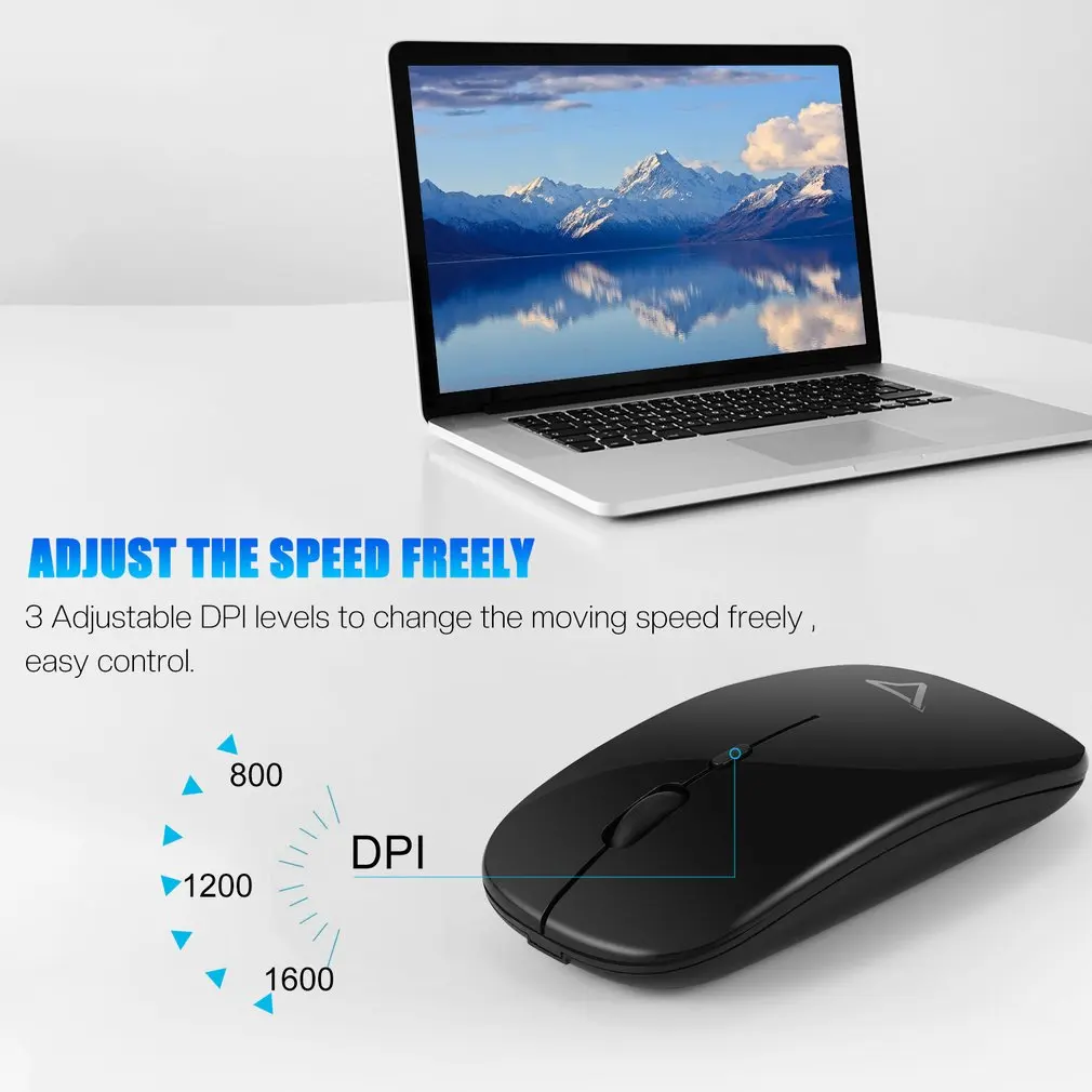 Wireless Mouse For Laptop PC 2.4Ghz USB Rechargeable Mouses Wireless Computer Silent Mice For Laptop PC Notebook Wireless Mouse