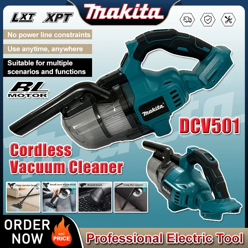 

Makita DCV501 Cordless Handheld Vacuum Cleaner Portable Brushless Vehicle Mounted Floor Cleaner Household Power Tools FitCar 18V