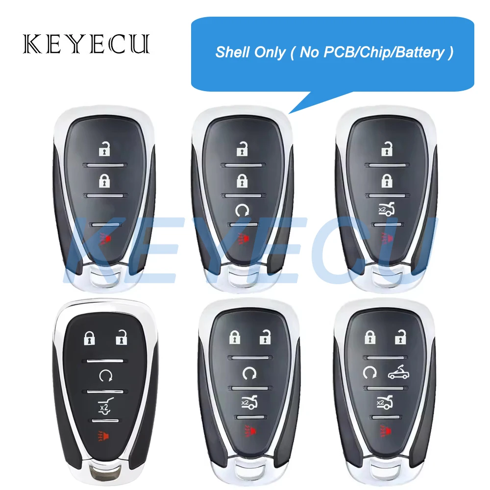 Keyecu Remote Car Key Shell Case 3/4/5/6B for Chevrolet Cruze Camaro Equinox Malibu Bolt Sonic Spark Traverse Volt Trailblazer