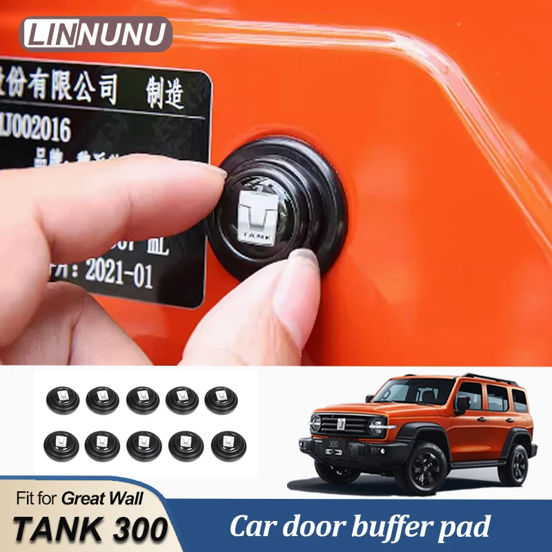 LINNUNU GreatWall Tank 300 Door Protective Equipment Cushion Rubber Pad Tailgate Shock Absorber Pad Interior refitting Accessory