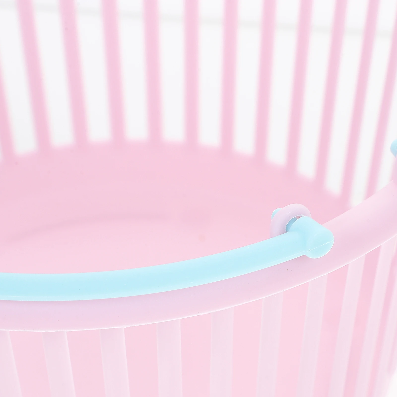 

2Pcs Plastic Storage Baskets Blue Kids Toys Desktop Decorations Mini H Basket Models Home Trash Cans Grocery Shopping Bins
