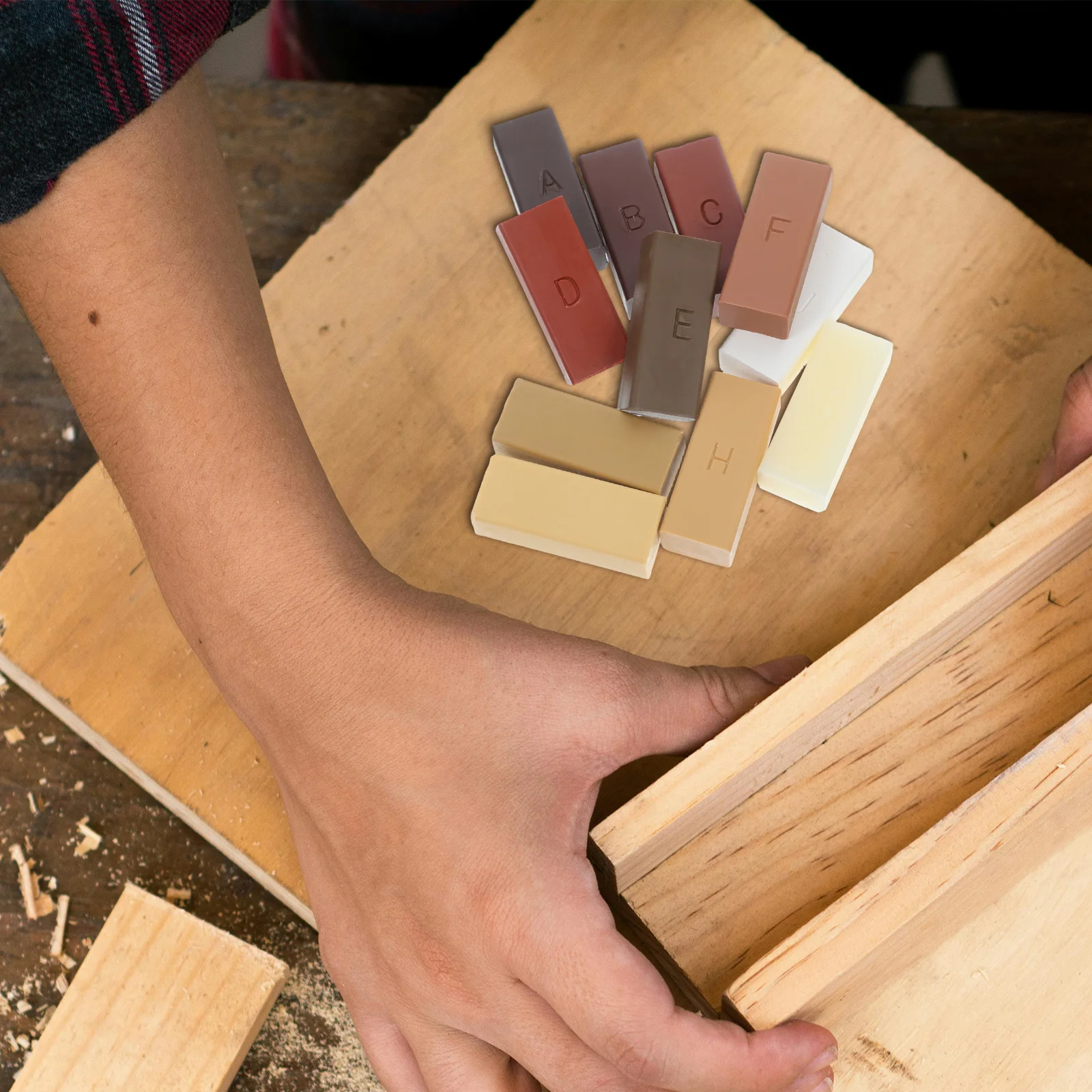 Réparation de sol en bois, 11 couleurs, cire dure pour les rayures sur le bois dur, stratifié, polissage de sol, réparation des rayures, 11 pièces