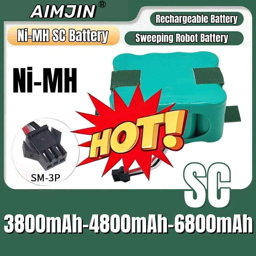 🔧 🔧   NEUE 14,4V Ni-Mh SC-Batterie 3800mAh-4800mAh-6800mAh für KV8 XR210 XR510 XR210A XR210B XR510B XR510C Staubsauger Kehr Roboter
