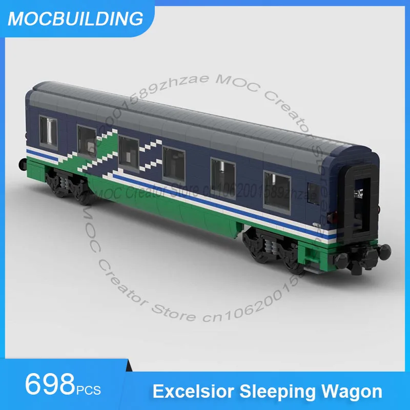 

Конструктор MOC: Модель поезда-вагона «Экселсиор» для самостоятельной сборки, коллекционная модель транспортного средства, рождественские игрушки и подарки, 698 деталей