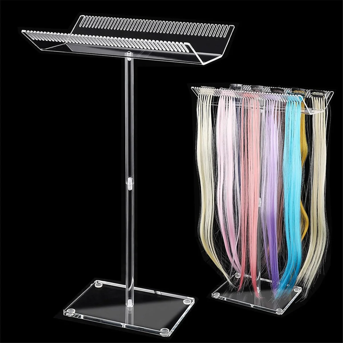 AT53 Acrylic Hair Extension Stand,Wigs Styling Tool Hair Hanger, Display,Display Braiding Hair Separator Stand for Hair Salon