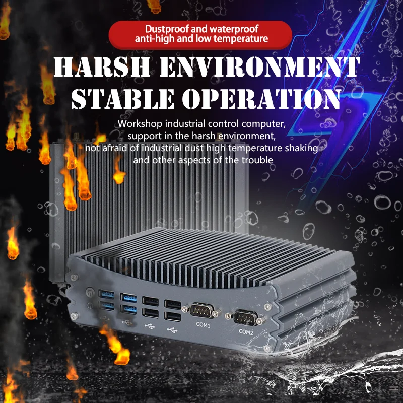 KTB 422 8U I5 I7 13th Gen Ddr5 4 Ethernet Nic Mini Pcs كمبيوتر مكتبي مع منفذ متوازي Gpio صناعي بدون مروحة كمبيوتر صغير صغير