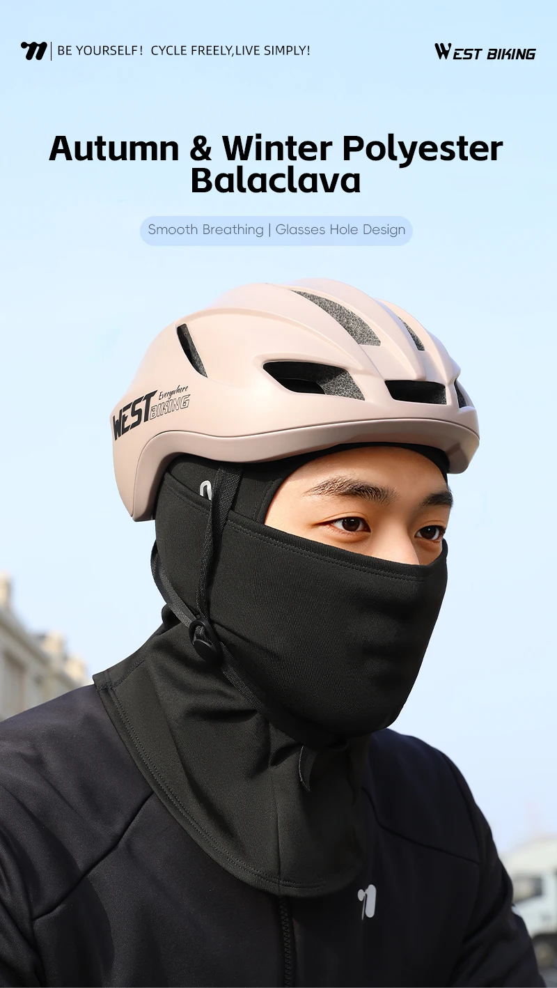 WEST BIKING Winter Warm Bicycle Balaclava Hat Full Face Windproof Bike Mask Caps Climbing Skiing Cycling Fleecr Cold-proof Hat