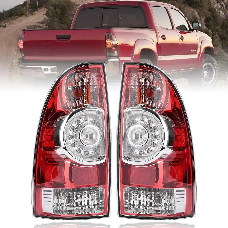

LED Lens Taillights for 20052015 Tacoma Pickup Truck Compatible with Driver and Passenger Side Rear Lamp Brake Signal Assembly