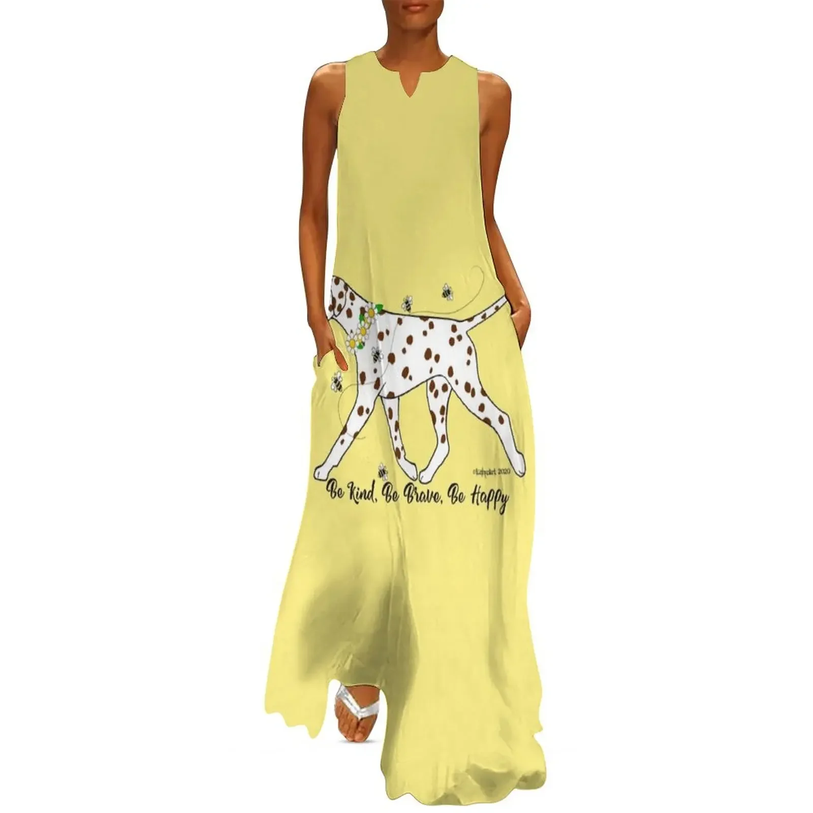 

Dalmatian Be Kind, Be Brave, Be Happy Long Dress Women's dress Elegant gown Dress