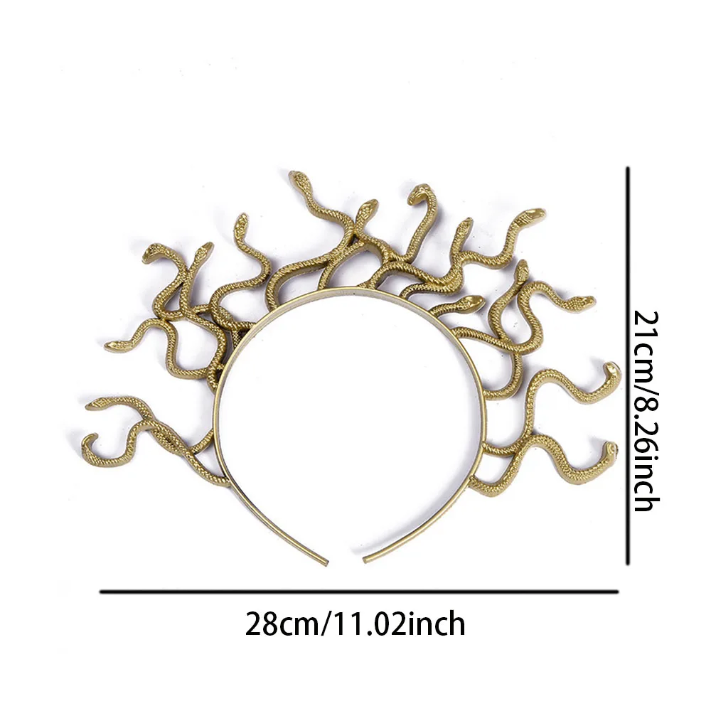 메두사 뱀 모양 여성 헤드피스 코스프레, 고대 그리스 신화 소녀 머리띠, 헤어피스, 할로윈 파티 의상 소품