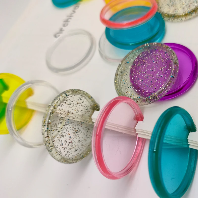 35MM Solid Colorful Powder Button Plastic Loose-leaf Button Mushroom Hole Notebook Accessories Can Be Flipped 360 Degrees