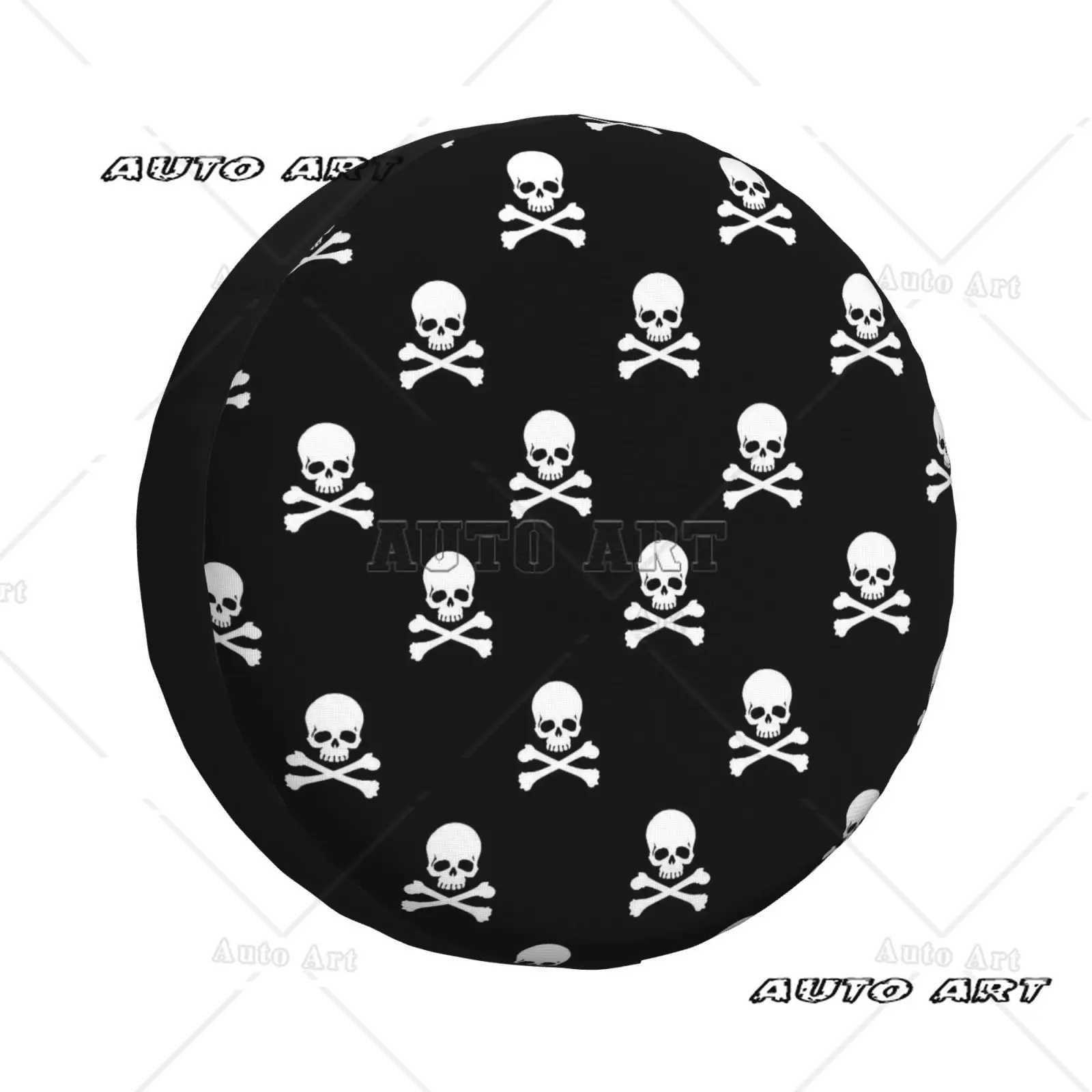 

Skull Print Pattern Spare Tire Cover Universal Wheel Protection Cover 14 15 16 17 Inch Automotive Parts