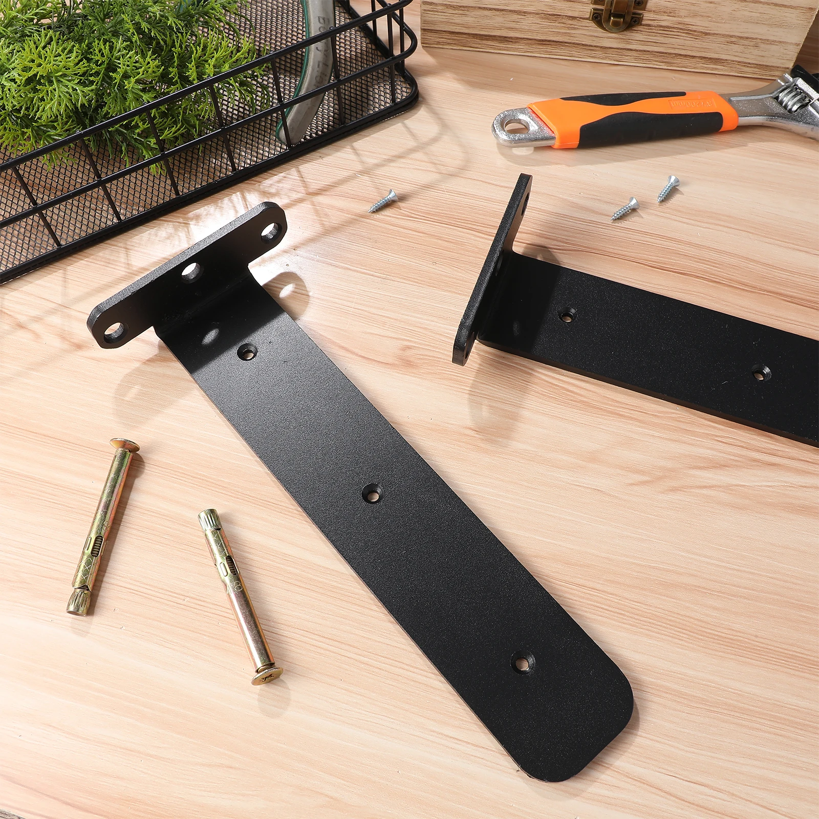 

2Pcs Hidden Brackets Floating Shelf Supports Cold Rolled Steel Robust Construction Versatile Application Polished Finish