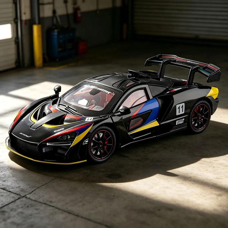 

1:24 simulation McLaren Senna alloy car model, doors and engine hood, trunk can be opened has sound and lighting rich details