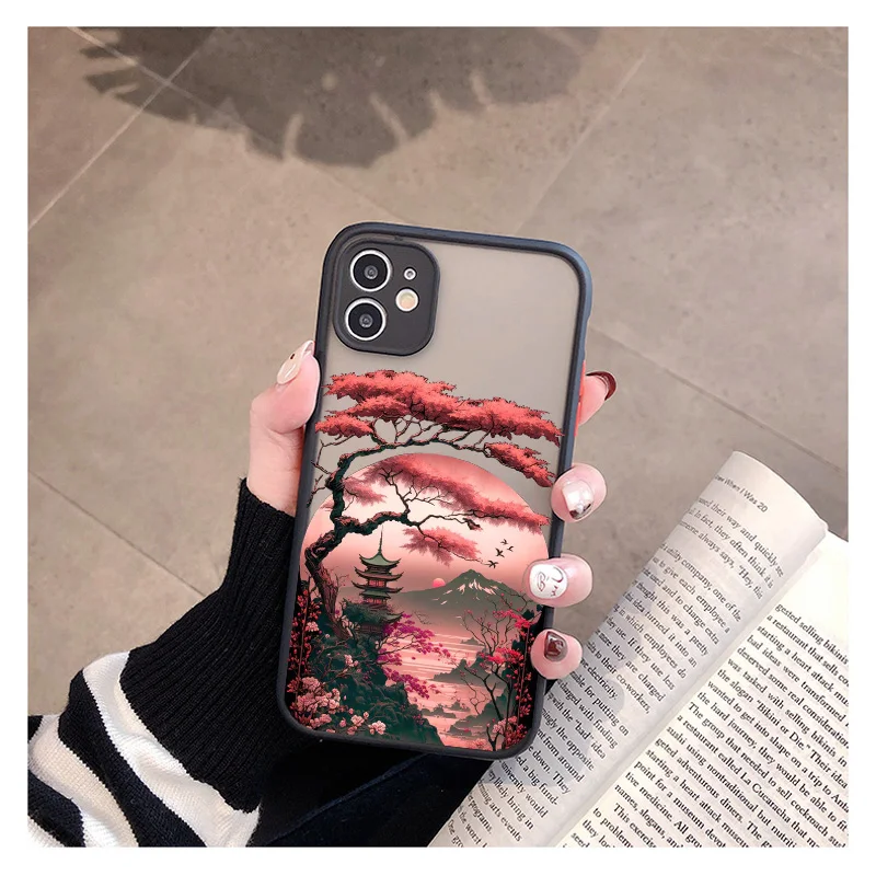 Japanische ästhetische Mount Fuji Handyhülle für iPhone 17 16 14 11 Pro Max 13 12 Pro Max Mini 16 15 Plus XS XR stoßfeste Abdeckung – Detail 3