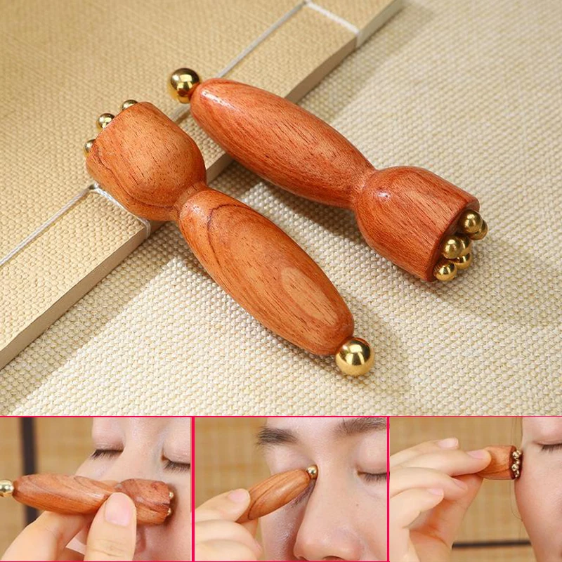 

Professional Brass Rosewood Facial Gua Sha Tool Lotus Seedpod Beauty Eye Relaxation Spot Meridians Acupoint Massage Handheld