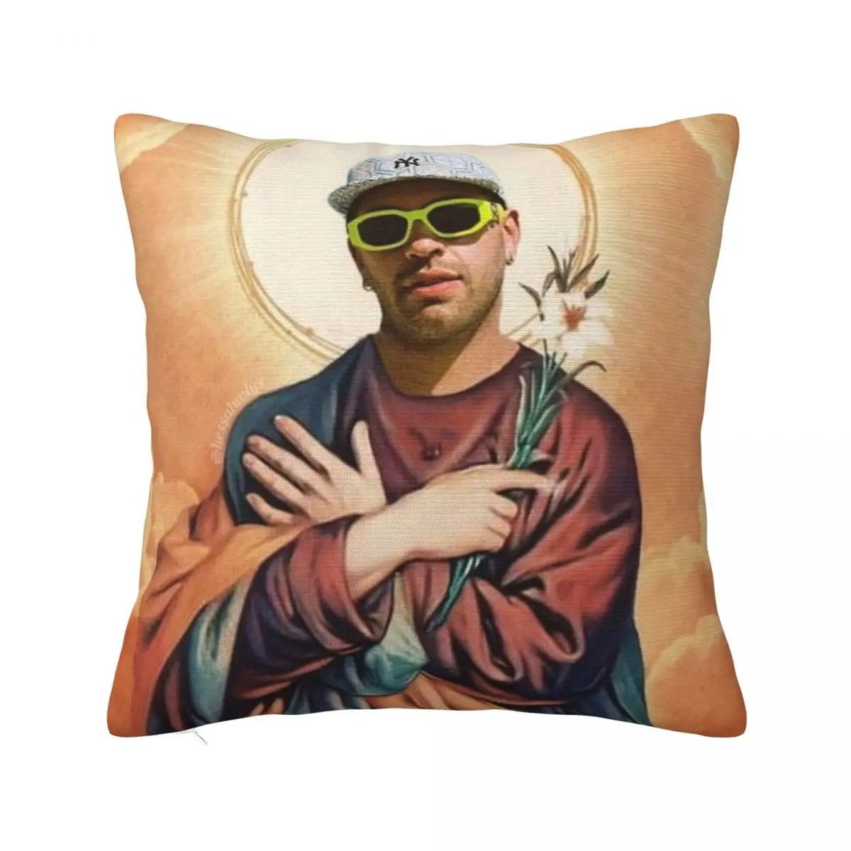 San Ferxxo Feid Glasses Pillowcase Printing Polyester Cushion Cover Decorations Throw Pillow Case Cover Home Zipper 45*45cm