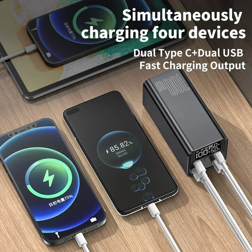 100W Super Fast Charge Outdoor Power Bank W Large Capacity 100000mAh Applicable Mobile Phone Universal for 220V
