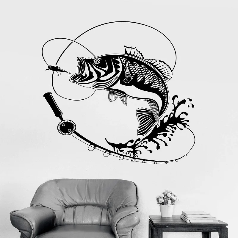Fishing Wall Sticker Fishing Club Car Sticker Glass Sticker Window Porch Home Decor Waterproof Removable Decal Mural Gift 2KN2