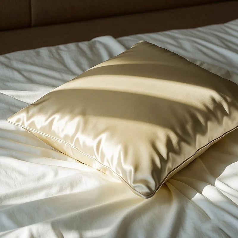 2 Pack Satin Pillow Covers 60*60cm Solid Color Lustrous Cushion Cases Modern Minimalist Home Decor for Sofa Bedroom Living Room