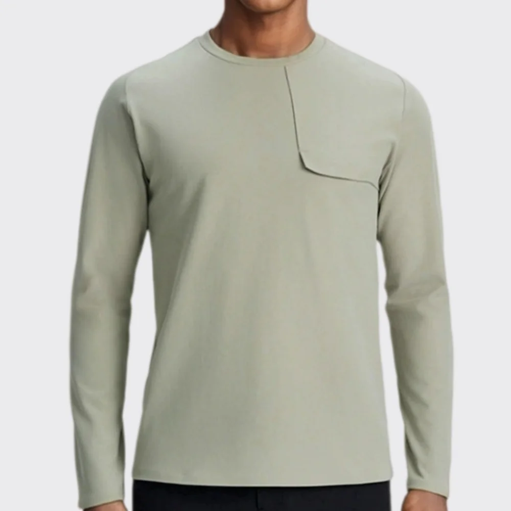 2026 New Mens Long Sleeve T-Shirt Running Shirt Quick Dry Breathable Fitness Workout Top Men Loose Outdoor Recreation Sweatshirt