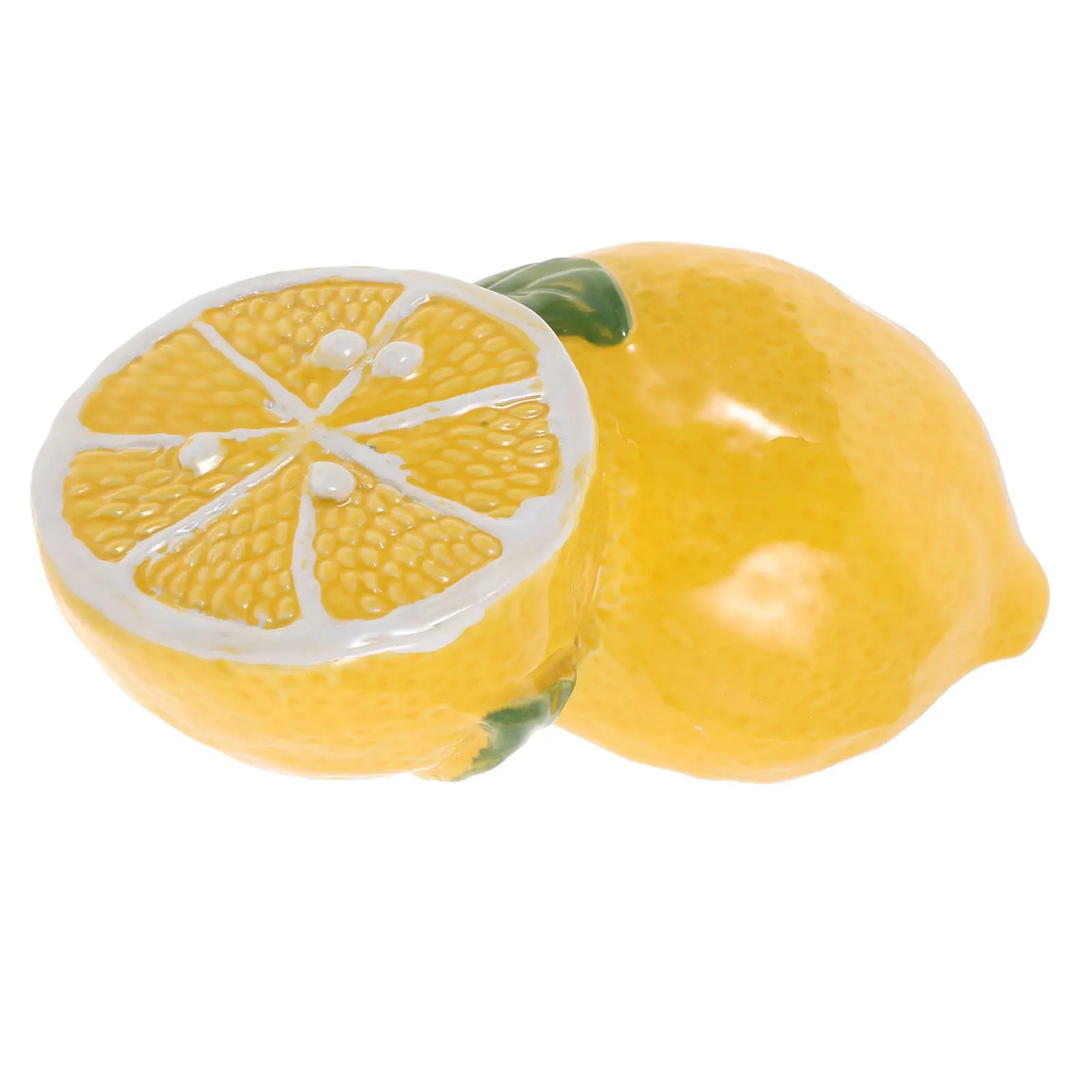 Ceramic Lemon Table Centerpiece Artificial Fruit Decoration Realistic Simulated Lemon Mini Decorative Lemons for Kitchen Home