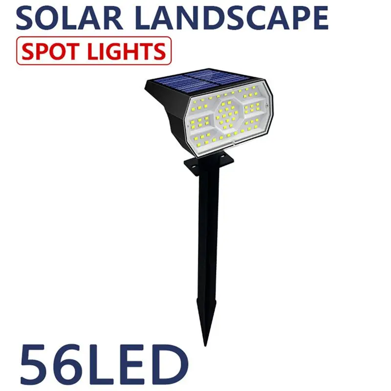 ABFU-2X Solar Spot Light 56 LED Outdoor Solar Landscape Spotlights Waterproof 3 Modes Garden Light For Door Backyard Garage