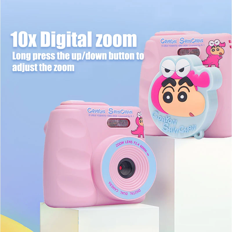 CRAYON SHINCHAN Children\'s Camera Animation Peripherals Mochi Silicone Sleeve High-Definition Digital Camera Birthday Girl Toys