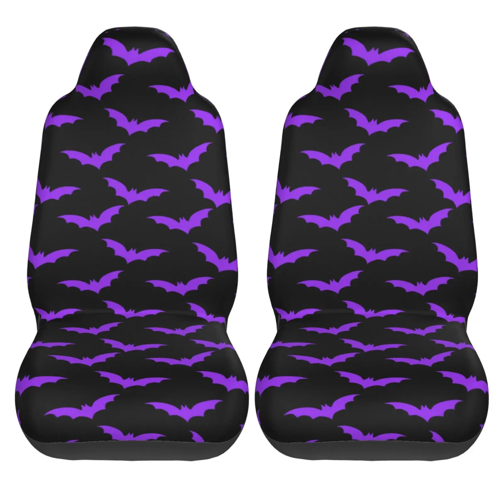 

Набор из 2 универсальных чехлов для автомобильных сидений в готическом мистическом стиле с изображением летучих мышей на Хэллоуин