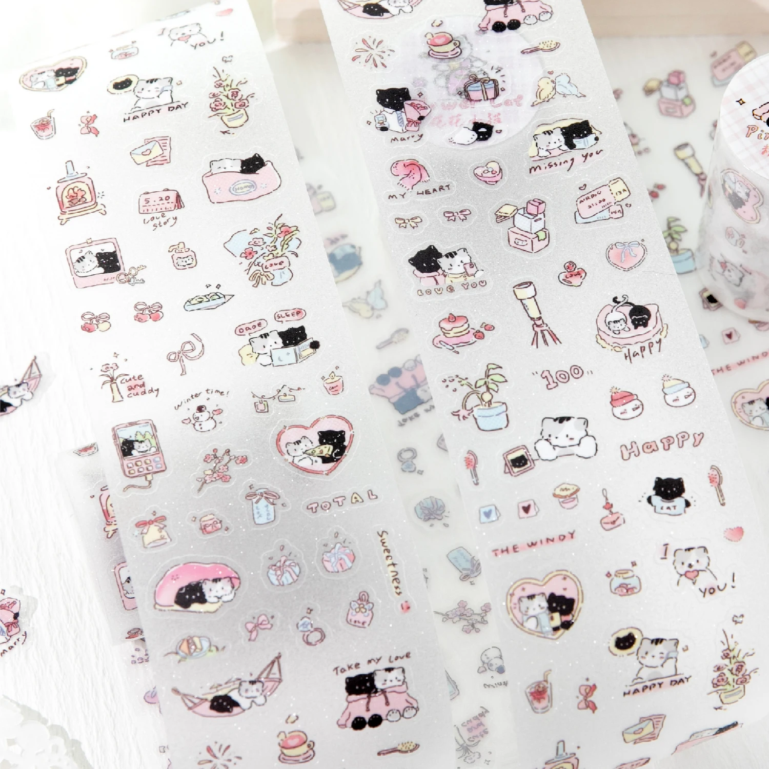 TIANZI Cute Die-cutting Tape Decoration Adhesive Planner Handbook DIY Scrapbooking Journal Collage Japanese Stationery Stickers