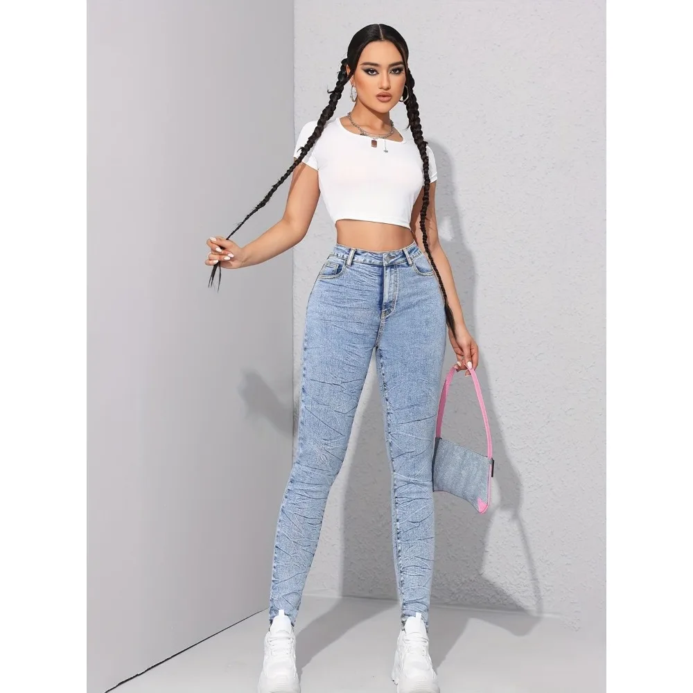 Boyfriend Jeans Summer Outdoor Sex Open Crotch Pencil Pants Light Blue Denim Women Stretch Skinny Trousers Vintage Streetwear