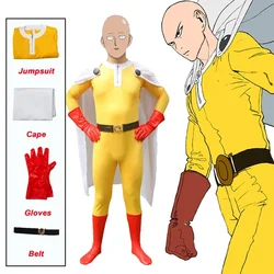 Cosdea Anime ONE PUNCH-MAN Cosplay Costume Bodysuit Saitama Cosplay Jumpsuit with White Cloak Adult Halloween Costume for Man