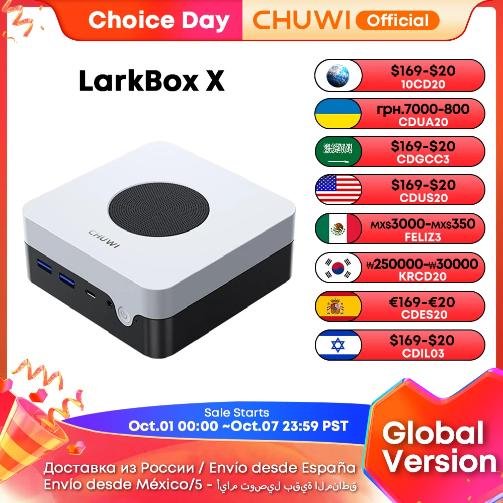 Chuwi larkbox x mini pc 12gb ram 512gb ssd intel n100 jogo pc uhd gráficos para processadores intel de 12a geração wifi 6 computador desktop