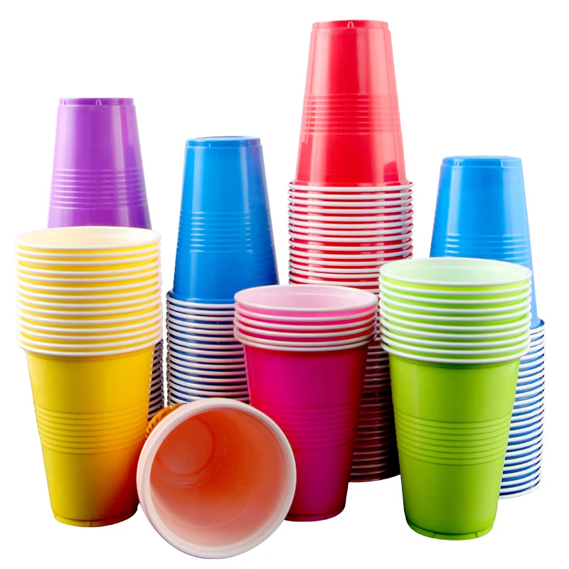 50pcs Disposable Plastic Cup Two-tone Pp Ping Pong Cup 16oz 500ml Beer Cup Party Game Solo Cup