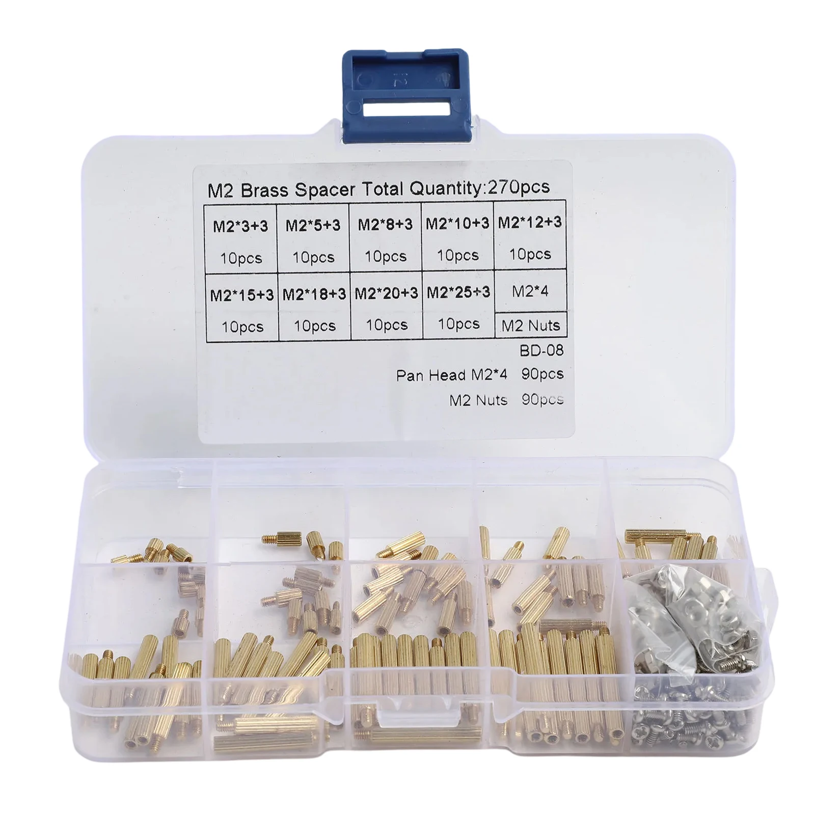 For DIY Projects M2 Spacer Assortment Screw And Nut Set 270pcs Assortment M2 Thread Sizes For Electronics Assembly