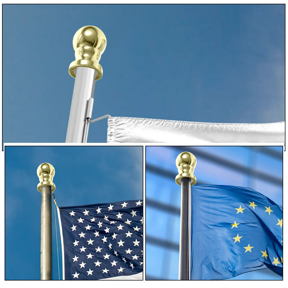 

2Pcs ABS Flagpole Toppers Ornament Decorative Topper for Garden Flags Weatherproof Practical Flag Pole Toppers