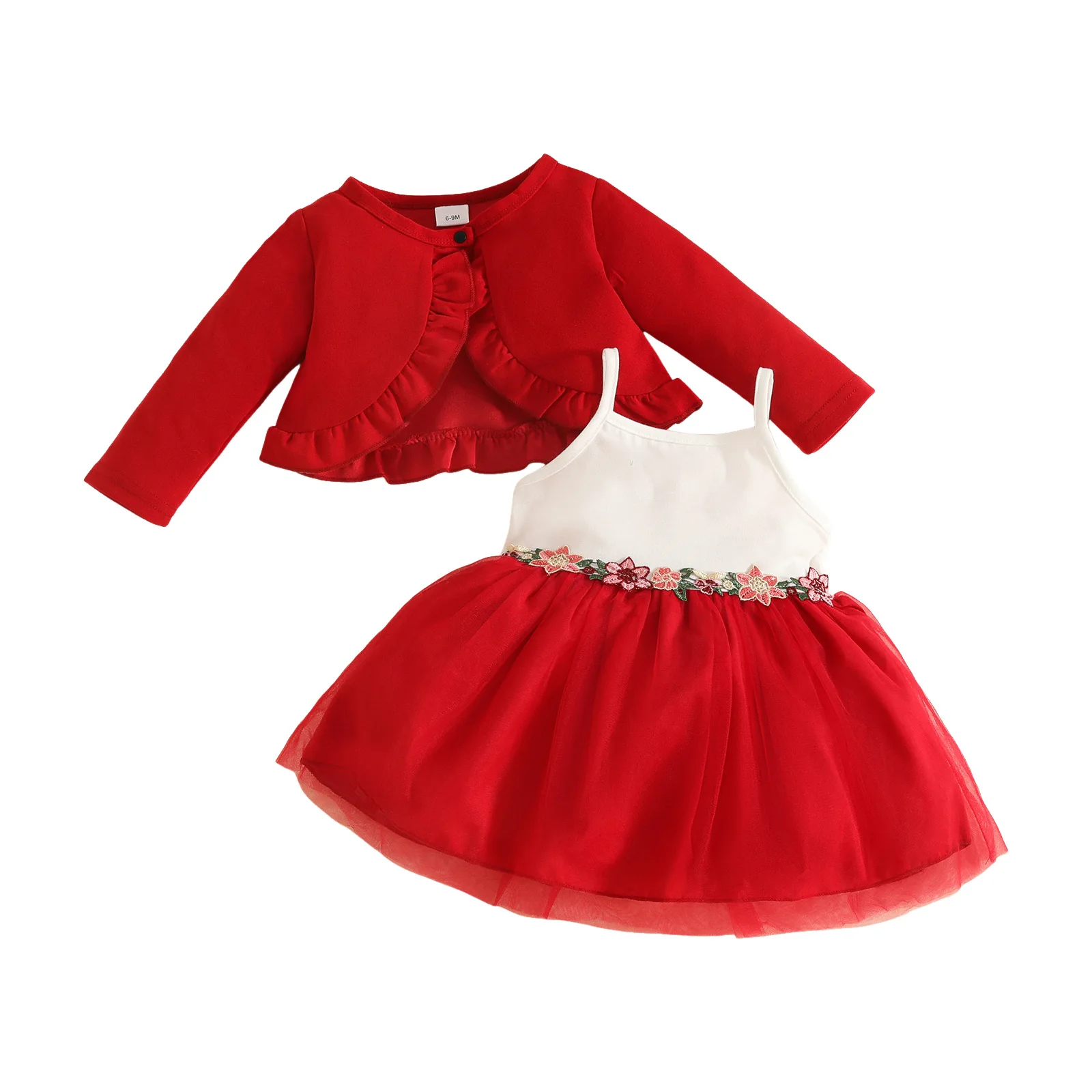 

Baby Girl Outfits for Newborns Baby Girls' Dress Cardigan 2 Piece Fall Outfits Long Sleeve Bolero And Dresses Cow Baby Outfit